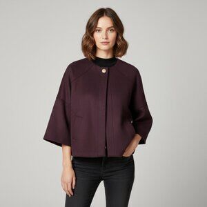 Bianco & Nero Women's Jacket Cape Purple Plum Size 36/4 NWT